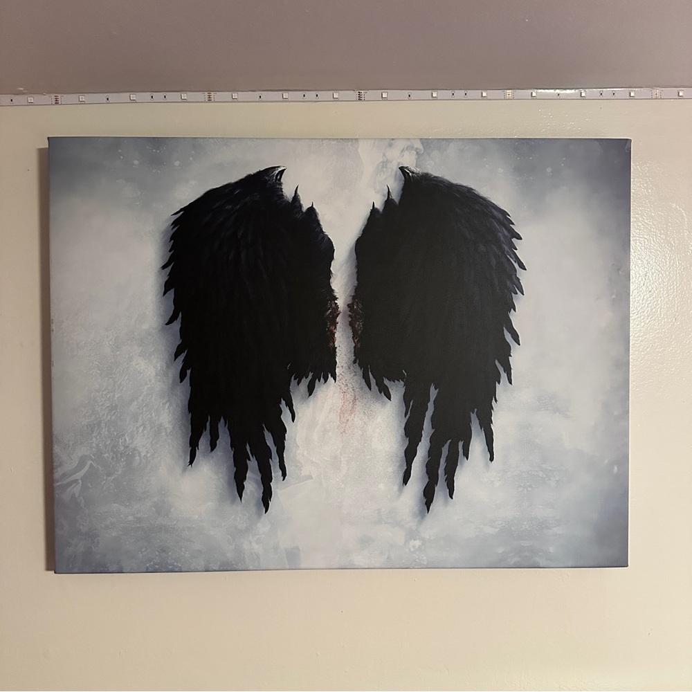 Black Angel Wings Canvas Wall Art